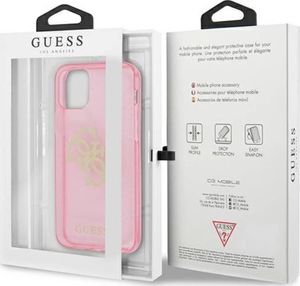 Guess Guess GUHCP12LPCUGL4GPI iPhone 12 Pro Max 6,7" różowy/pink hard case Glitter 4G Big Logo 8