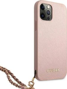 Guess Guess GUHCP12LSASGPI iPhone 12 Pro Max 6,7" różowy/pink hardcase Saffiano Chain 4