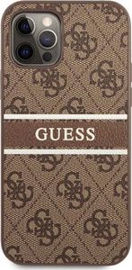 Guess Guess GUHCP12M4GDBR iPhone 12/12 Pro 6,1" brązowy/brown hardcase 4G Stripe 3