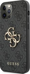 Guess Guess GUHCP12M4GMGGR iPhone 12/12 Pro 6,1" szary/grey hardcase 4G Big Metal Logo 2
