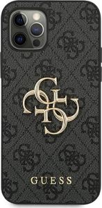 Guess Guess GUHCP12M4GMGGR iPhone 12/12 Pro 6,1" szary/grey hardcase 4G Big Metal Logo 3