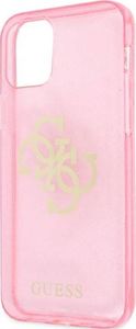 Guess Guess GUHCP12MPCUGL4GPI iPhone 12/12 Pro 6,1" różowy/pink hard case Glitter 4G Big Logo 6