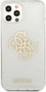 Guess Guess GUHCP12MPCUGL4GTR iPhone 12/12 Pro 6,1" transparent hard case Glitter 4G Big Logo 3