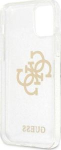 Guess Guess GUHCP12MPCUGL4GTR iPhone 12/12 Pro 6,1" transparent hard case Glitter 4G Big Logo 7