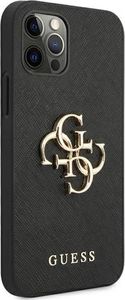 Guess Guess GUHCP12MSA4GGBK iPhone 12/12 Pro 6,1" czarny/black hardcase Saffiano 4G Metal Logo 4