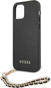 Guess Guess GUHCP12MSASGBK iPhone 12/12 Pro 6,1" czarny/black hardcase Saffiano Chain 6