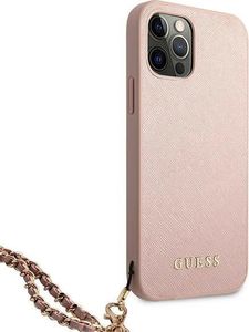 Guess Guess GUHCP12MSASGPI iPhone 12/12 Pro 6,1" różowy/pink hardcase Saffiano Chain 4