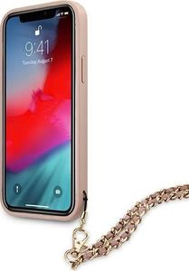 Guess Guess GUHCP12MSASGPI iPhone 12/12 Pro 6,1" różowy/pink hardcase Saffiano Chain 5