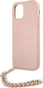 Guess Guess GUHCP12MSASGPI iPhone 12/12 Pro 6,1" różowy/pink hardcase Saffiano Chain 6