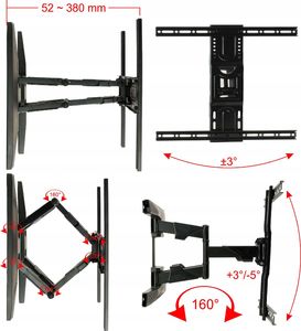 Starnew Mocny Obrotowy uchwyt TV LCD LED 40-75 TUV VESA 8