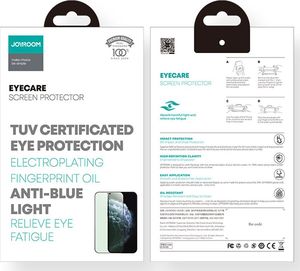 Joyroom Joyroom Knight Series zielone szkło hartowane 2,5D z filtrem Anti Blue Light na cały ekran do iPhone 12 Pro / iPhone 12 czarny (JR-PF599) 5