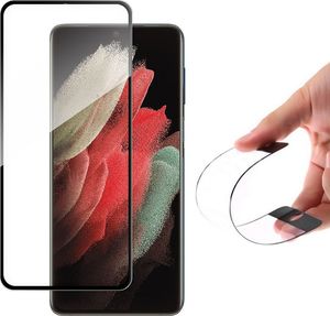 Wozinsky Wozinsky Full Cover Flexi Nano folia szklana szkło hartowane z ramką Samsung Galaxy S21 Ultra 5G czarny 1