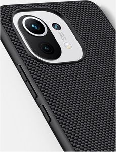 Hurtel Nillkin Textured Case wytrzymałe wzmocnione etui z żelową ramką i nylonem na tyle Xiaomi Mi 11 czarny 11