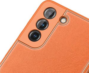 Hurtel Dux Ducis Yolo eleganckie etui pokrowiec ze skóry ekologicznej Samsung Galaxy S21 5G pomarańczowy 6