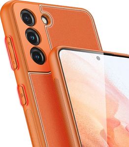 Hurtel Dux Ducis Yolo eleganckie etui pokrowiec ze skóry ekologicznej Samsung Galaxy S21 5G pomarańczowy 7