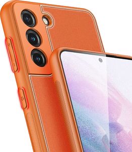 Hurtel Dux Ducis Yolo eleganckie etui pokrowiec ze skóry ekologicznej Samsung Galaxy S21+ 5G (S21 Plus 5G) pomarańczowy 7