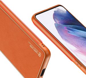 Hurtel Dux Ducis Yolo eleganckie etui pokrowiec ze skóry ekologicznej Samsung Galaxy S21+ 5G (S21 Plus 5G) pomarańczowy 8