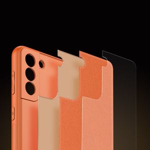 Hurtel Dux Ducis Yolo eleganckie etui pokrowiec ze skóry ekologicznej Samsung Galaxy S21+ 5G (S21 Plus 5G) pomarańczowy 10