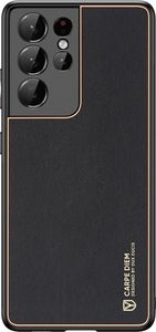 Hurtel Dux Ducis Yolo eleganckie etui pokrowiec ze skóry ekologicznej Samsung Galaxy S21 Ultra 5G czarny 2