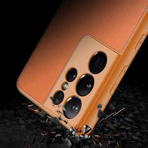 Hurtel Dux Ducis Yolo eleganckie etui pokrowiec ze skóry ekologicznej Samsung Galaxy S21 Ultra 5G pomarańczowy 11