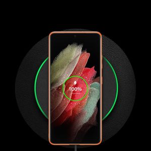 Hurtel Dux Ducis Yolo eleganckie etui pokrowiec ze skóry ekologicznej Samsung Galaxy S21 Ultra 5G pomarańczowy 12