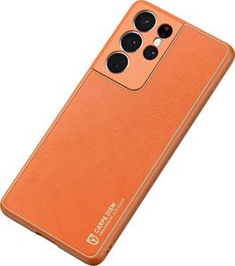 Hurtel Dux Ducis Yolo eleganckie etui pokrowiec ze skóry ekologicznej Samsung Galaxy S21 Ultra 5G pomarańczowy 4
