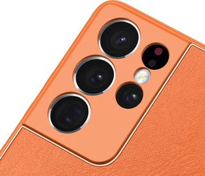 Hurtel Dux Ducis Yolo eleganckie etui pokrowiec ze skóry ekologicznej Samsung Galaxy S21 Ultra 5G pomarańczowy 6
