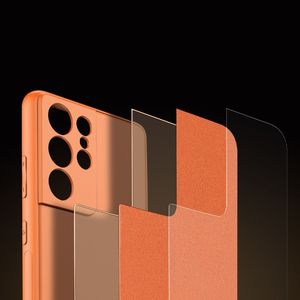 Hurtel Dux Ducis Yolo eleganckie etui pokrowiec ze skóry ekologicznej Samsung Galaxy S21 Ultra 5G pomarańczowy 10