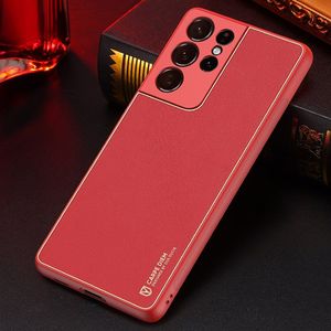 Hurtel Dux Ducis Yolo eleganckie etui pokrowiec ze skóry ekologicznej Samsung Galaxy S21 Ultra 5G czerwony 15