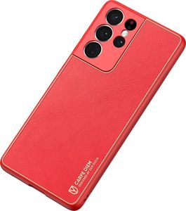 Hurtel Dux Ducis Yolo eleganckie etui pokrowiec ze skóry ekologicznej Samsung Galaxy S21 Ultra 5G czerwony 4