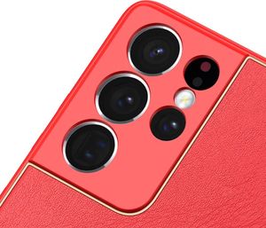 Hurtel Dux Ducis Yolo eleganckie etui pokrowiec ze skóry ekologicznej Samsung Galaxy S21 Ultra 5G czerwony 6