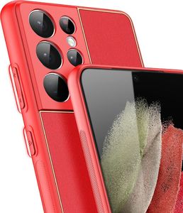 Hurtel Dux Ducis Yolo eleganckie etui pokrowiec ze skóry ekologicznej Samsung Galaxy S21 Ultra 5G czerwony 7