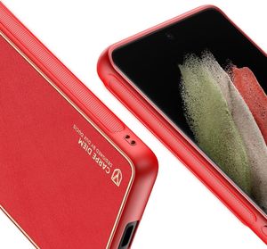 Hurtel Dux Ducis Yolo eleganckie etui pokrowiec ze skóry ekologicznej Samsung Galaxy S21 Ultra 5G czerwony 8