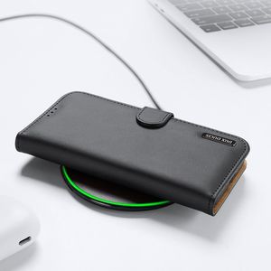 Hurtel Dux Ducis Hivo skórzane etui z klapką pokrowiec ze skóry naturalnej portfel na karty i dokumenty Samsung Galaxy S21 5G niebieski 20