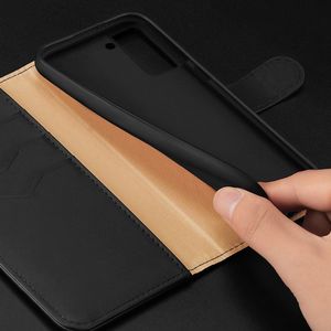 Hurtel Dux Ducis Hivo skórzane etui z klapką pokrowiec ze skóry naturalnej portfel na karty i dokumenty Samsung Galaxy S21 5G czerwony 19