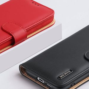 Hurtel Dux Ducis Hivo skórzane etui z klapką pokrowiec ze skóry naturalnej portfel na karty i dokumenty Samsung Galaxy S21+ 5G (S21 Plus 5G) niebieski 14