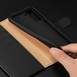 Hurtel Dux Ducis Hivo skórzane etui z klapką pokrowiec ze skóry naturalnej portfel na karty i dokumenty Samsung Galaxy S21+ 5G (S21 Plus 5G) niebieski 18