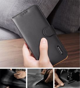 Hurtel Dux Ducis Hivo skórzane etui z klapką pokrowiec ze skóry naturalnej portfel na karty i dokumenty Samsung Galaxy S21+ 5G (S21 Plus 5G) czerwony 10