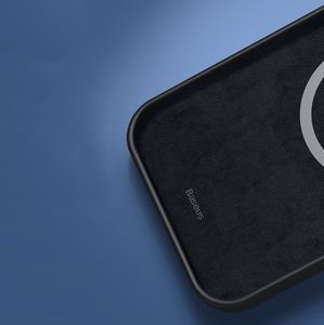 Hurtel Baseus Liquid Silica Gel Magnetic Case elastyczne silikonowe etui pokrowiec iPhone 12 mini biały (WIAPIPH54N-YC02) (kompatybilny z MagSafe) 13