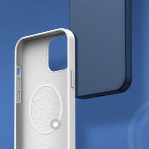 Hurtel Baseus Liquid Silica Gel Magnetic Case elastyczne silikonowe etui pokrowiec iPhone 12 mini biały (WIAPIPH54N-YC02) (kompatybilny z MagSafe) 16