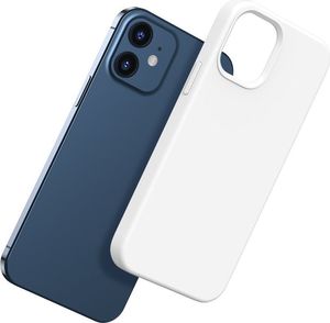 Hurtel Baseus Liquid Silica Gel Magnetic Case elastyczne silikonowe etui pokrowiec iPhone 12 mini biały (WIAPIPH54N-YC02) (kompatybilny z MagSafe) 2