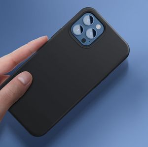 Hurtel Baseus Liquid Silica Gel Magnetic Case elastyczne silikonowe etui pokrowiec iPhone 12 Pro / iPhone 12 biały (WIAPIPH61P-YC02) (kompatybilny z MagSafe) 12