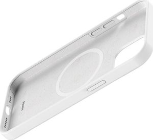 Hurtel Baseus Liquid Silica Gel Magnetic Case elastyczne silikonowe etui pokrowiec iPhone 12 Pro / iPhone 12 biały (WIAPIPH61P-YC02) (kompatybilny z MagSafe) 8