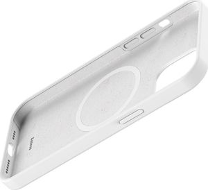 Hurtel Baseus Liquid Silica Gel Magnetic Case elastyczne silikonowe etui pokrowiec iPhone 12 Pro Max biały (WIAPIPH67N-YC02) (kompatybilny z MagSafe) 8