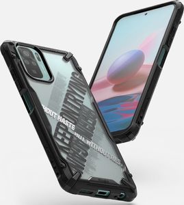 Hurtel Ringke Fusion X Design etui pancerny pokrowiec z ramką Xiaomi Redmi Note 10 / Redmi Note 10S czarny (Cross) (XDXI0030) 2