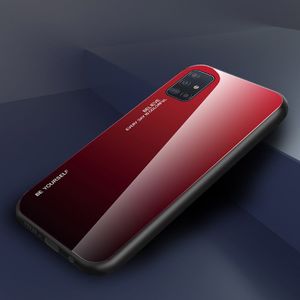 Hurtel Gradient Glass etui pokrowiec nakładka ze szkła hartowanego Samsung Galaxy A51 czarno-czerwony 16