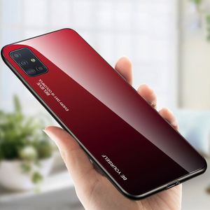 Hurtel Gradient Glass etui pokrowiec nakładka ze szkła hartowanego Samsung Galaxy A51 czarno-czerwony 17