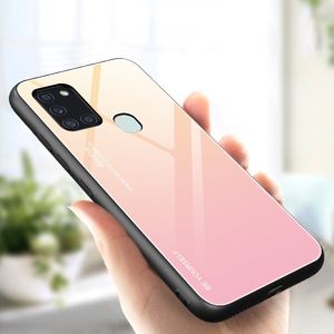 Hurtel Gradient Glass etui pokrowiec nakładka ze szkła hartowanego Samsung Galaxy A21S różowy 3
