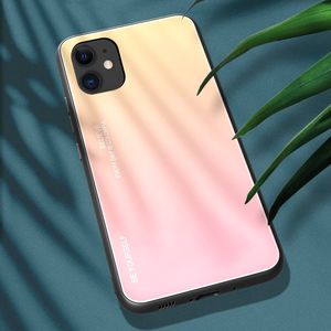 Hurtel Gradient Glass etui pokrowiec nakładka ze szkła hartowanego iPhone 12 Pro / iPhone 12 różowy 2