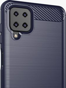 Hurtel Carbon Case elastyczne etui pokrowiec Samsung Galaxy A12 / Galaxy M12 niebieski 4